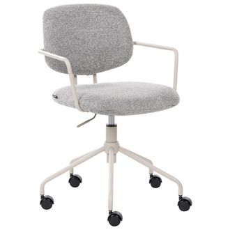 Beliani Silla De Oficina Funcional Tapizado De Poli&eacute;ster Altura Ajustable Base Giratoria Gris Ripley