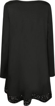 Emporio Armani Sequin-Trim A-Line Midi Dress - Black