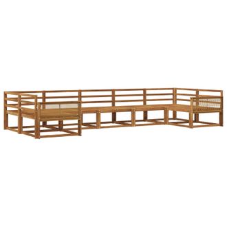 vidaXL Conjunto De Sof&aacute;s De Exterior 7 Pcs Natural Vidaxl