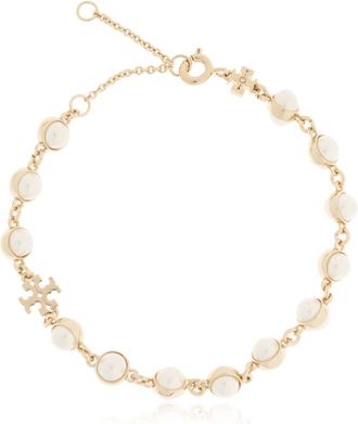 Tory Burch Glass Pearl Bracelet - Dames - Armbanden - Geel - ONE Size - Leer - Accessoires