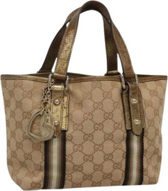 Gucci Pre-owned Handbags, female, Beige, Size: ONE SIZE Pre-owned Canvas gucci-bags