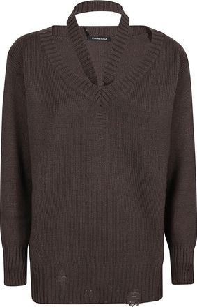 Canessa V-hals Trui - Dames - Cashmere truien - Grijs - XS - Truien & Vesten