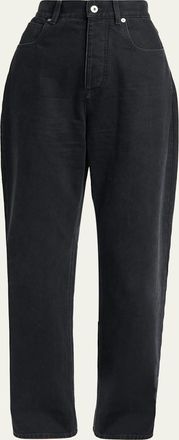 Bottega Veneta Faded Black Denim Wide-Leg Jeans
