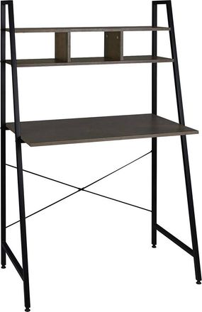 Woltu Woltu Scrivania Libreria Tavolo Da Lavoro Computer Pc Scaffale A Scala 84x46x140cm Colore Ruggine + Nero