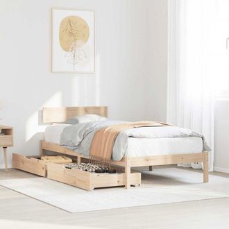 vidaXL Vidaxl - Estructura De Cama Sin Colch&oacute;n Madera Maciza De Pino 90x200 Cm