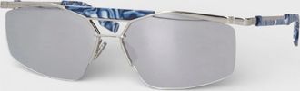 Dior Mens DIOR Mens Psychedelic Square-Frame Sunglasses Silver Grey Lens - Size: ONE size