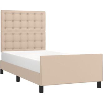 vidaXL Estructura Cama Sin Colch&oacute;n Cuero Sint&eacute;tico Capuchino 80x200 Cm Vidaxl