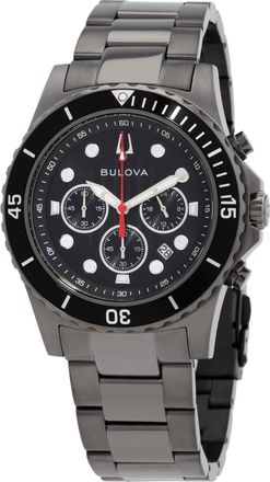 Bulova Classic Chronograph Quartz Black Dial Mens Watch 98B337