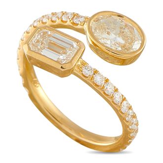 Luxury Bazaar 18K Yellow Gold 2.28ct Diamond Bypass Ring ALR-20093-Y