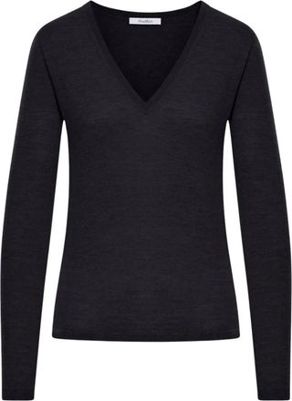 Max Mara V-hals Breiwerk - Dames - V-hals truien - Grijs - XS - Truien & Vesten