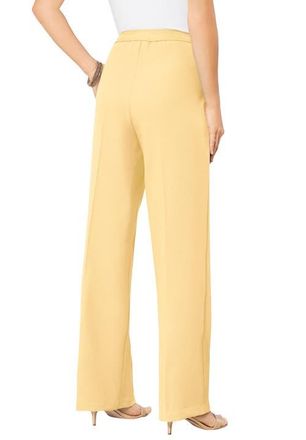 Roaman's Plus Size Wide Leg Bend Over Pant in Banana at Nordstrom, Size 18