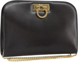 Ferragamo Pre-owned leren schoudertas - Dames - Vintage Schoudertas - Bruin - ONE Size - Leer - Vintage
