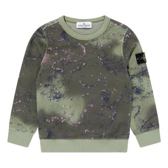Stone Island Kids Sweatshirts, male, Green, 12 Y, Marbled Sweatshirt