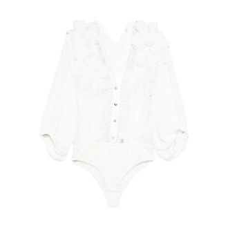 BABYLON Body, female, White, Size: 3XL Floral-Appliqu&eacute; Body