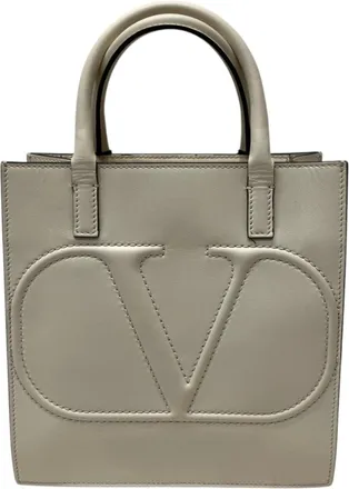 Valentino Ivory Leather Tote Bag (Pre-Owned)