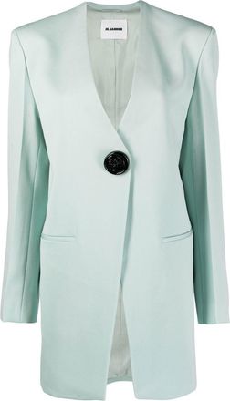 Jil Sander single-button wool blazer - women - Viscose/Wool - 34 - Green
