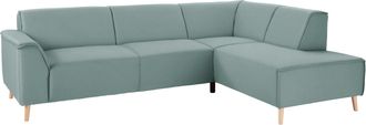 ANDAS Ecksofa »Janek Scandic Design, elegant und zeitlos, L-Form« mit Federkern und Keder in scandinavischem Design