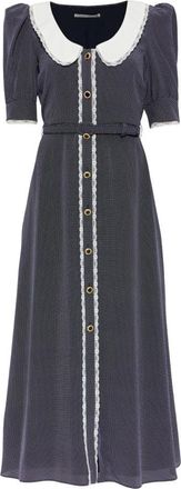 Alessandra Rich Dames, Jurken, Blauw, Maat: XS Zijde