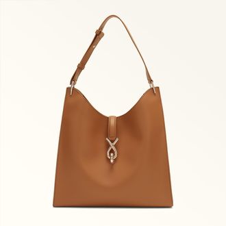 Furla Mianova Borsa A Spalla M Brandy Marrone Pelle Di Vitello Ferrara Donna