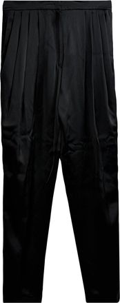 Philosophy di Lorenzo Serafini Pleated Draped Trousers in Black Acetate
