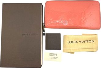 Louis Vuitton Monogram Vernis Rose Litchi Monogram Vernis Long Wallet (Bi-Fold) (Pre-Owned)