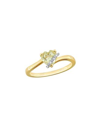 Rina Limor Gold Over Silver 0.77 ct. tw. Diamond & Green Amethyst Accent Ring