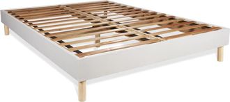 Actisom Somier blanco + Colchón con látex y espuma viscoelástica 150 x 190