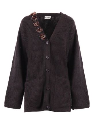 P.A.R.O.S.H. Chunky Ribbed Floral Cardigan