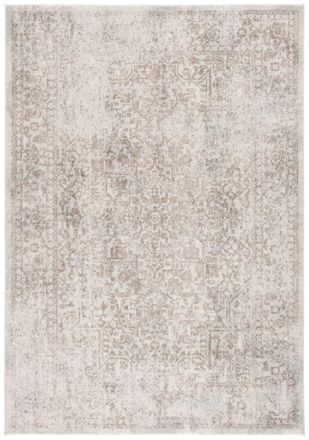 Safavieh Alfombra transicional de polipropileno blanco/goma gris, 183 x 244 cm