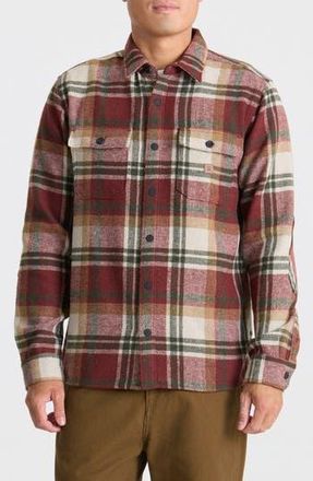 Roark Nordsman Plaid Flannel Snap-Up Overshirt in Sangria at Nordstrom Rack, Size X-Large