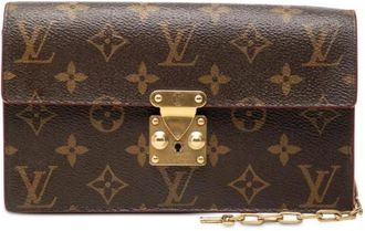 Louis Vuitton Pre-owned Clutches, female, Brown, Size: ONE SIZE Pre-owned S Lock Belt Pouch PM Monogram Shoulder Bag