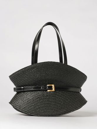 Balmain Borsa Shuffle Medium Balmain in rafia e pelle