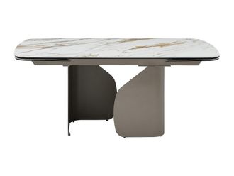 VENTE-UNIQUE.COM Mesa de comedor cristal templado blanco