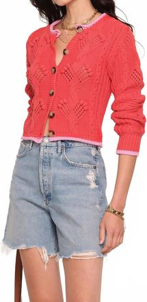 Heartloom Elaya Long Sleeve Cardigan In Flame