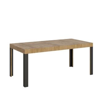 Itamoby Mesa extensible 90x200/304 cm efecto madera roble natural, hierro