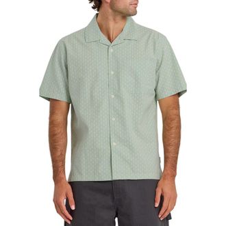 Quiksilver Horizons Short Sleeve Cotton Seersucker Button-Up Shirt in Blue Haze at Nordstrom, Size Xx-Large