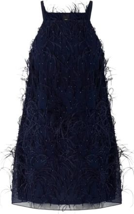 Pinko Piripicchio Jurk - Dames - Feestkleedjes - Blauw - M - Polyester - Kleedjes