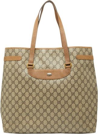 Gucci Brown Pvc Leather Tote Bag (Pre-Owned)