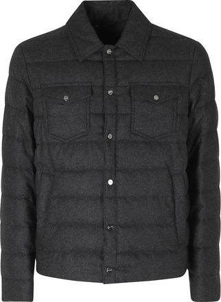 Herno Anthracite Wool-Blend Short Padded Jacket