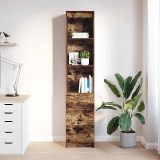 Berkfield Home Highboard Smoked Oak 37.5x35x180 cm Engineered Wood in Brown