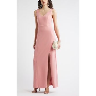 Chelsea28 Seamed Cotton Blend Sheath Gown in Pink Apricot at Nordstrom, Size Xx-Small