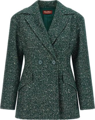 Max Mara Green Peaked Lapel Blazer