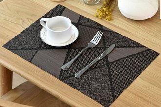 OEM Manteles Individuales Elegantes 45 X 30 Cm Cena, 6 Unidades, Manteles Individuales Lavables, Calor, Antimanchas Mesas Comedor, Marr&oacute;n Oscuro