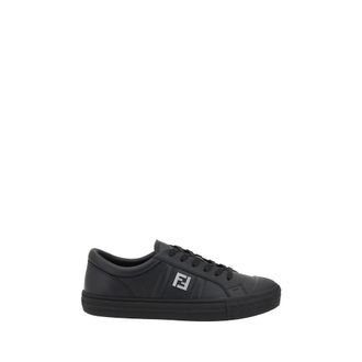 Fendi Black Calf Leather Bos Taurus Athletic Mens Sneakers