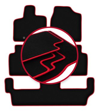 OEM Alfombrillas Carlux-red Para Chrysler Grand Voyager V 7 Plazas (2008-2016)