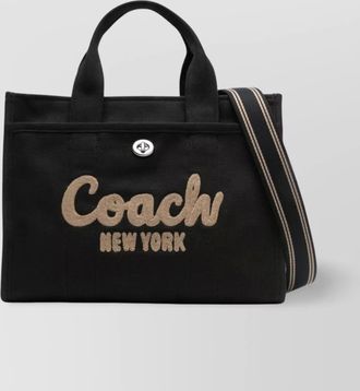 Coach leather trimmed canvas tote