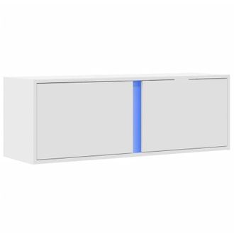 vidaXL Vidaxl - Mueble De Tv De Pared Con Luces Led Blanco 100x31x35 Cm