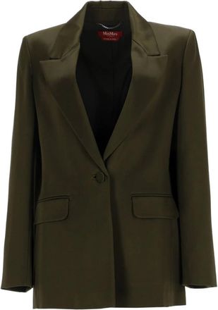 Max Mara Msealbino Jacket - Dames - Blazers - Groen - XS - Leer - Jassen