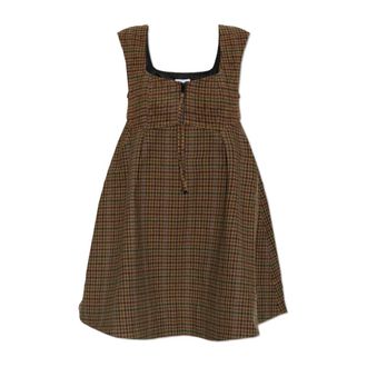 Ganni Vestido Corto de Cuadros - Dresses - Mujer - Marr&oacute;n - S