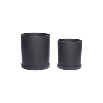 Hübsch Flowerpot Podium - Black - Polyresin